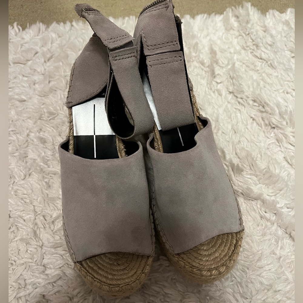 Dolce vita gray suede wedges